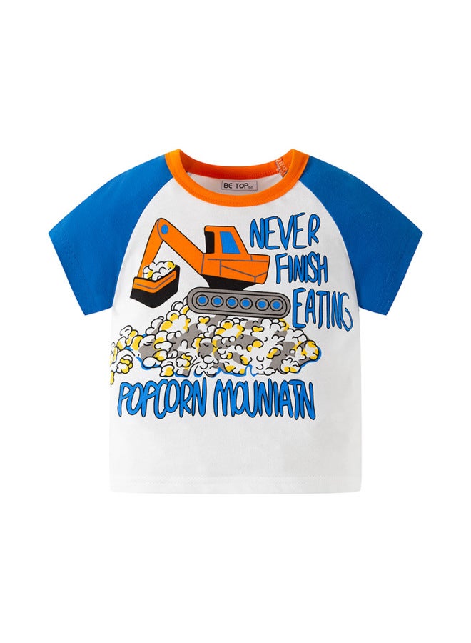 Boys Car Design Short Sleeve T-Shirt – Round Neck, Pure Cotton