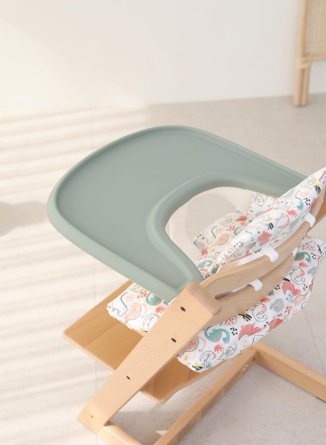 Gembebe Full Coverage Stokke Tripp Trapp High Chair Placemat | Silicone High Chair Placemat | Lightweight | Dishwasher Safe| Easy to Clean (Sage Green) - Image 1