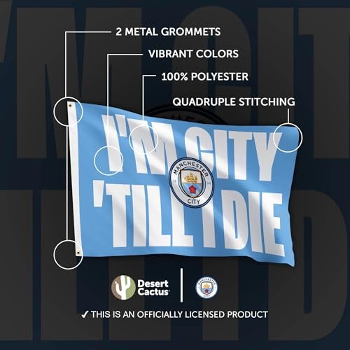 Desert Cactus Manchester City FC 100% Polyester Indoor Outdoor 3x5 feet Banner Man City MCFC Football Soccer (Flag H) - Image 4
