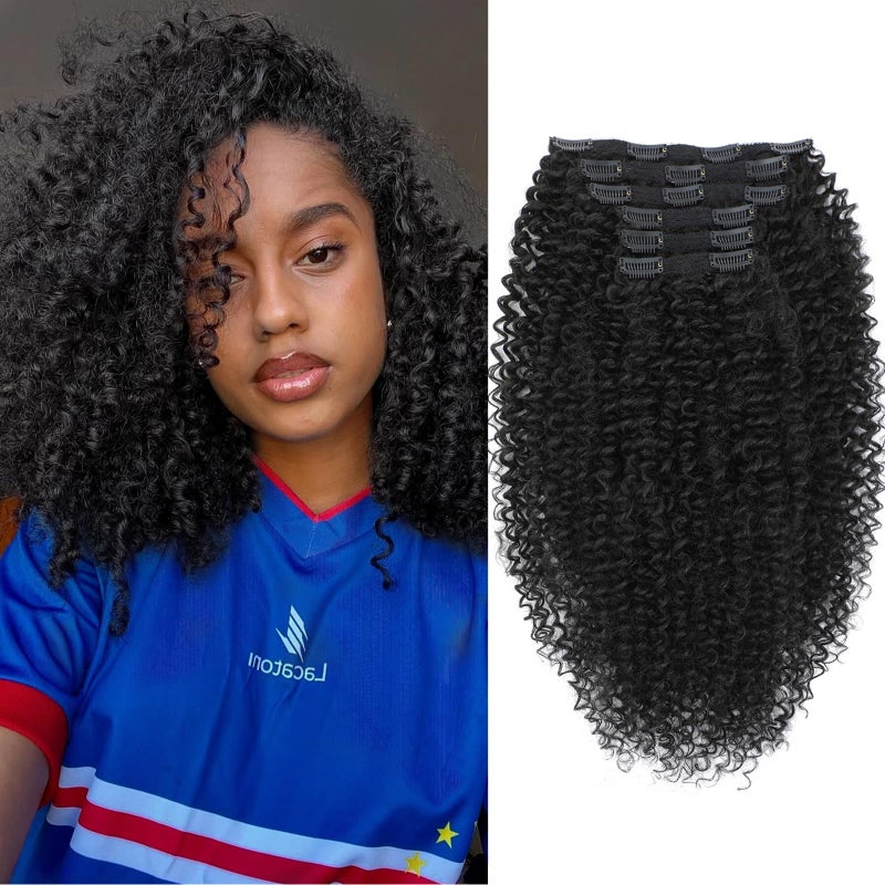 URbeauty Curly Clip in Hair Extensions Urbeauty Pink Mango 6 PCS 100 Pure Protein Silk Curly Hair Extensions Clip Ins for Black Women Kinky Hair Soft Natural Durable Light Long Lifespan - Image 2
