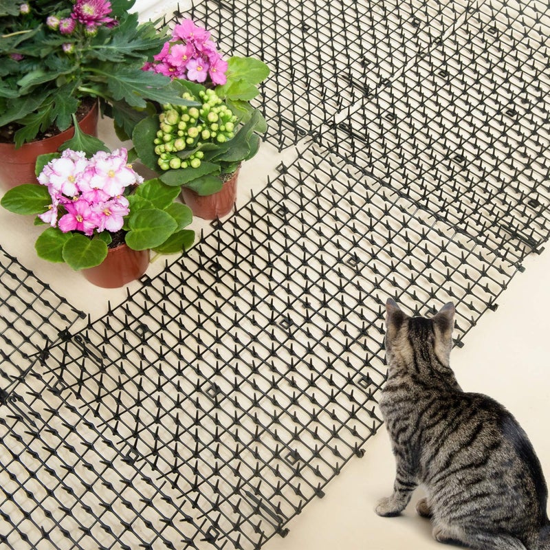 Pomeat 10 PCS Scat Mat for Cats Indoor 16" x 12" with Spikes Sprickle, Digging Deterrent for Dogs, Outdoor for Garden and Fence with 7 Staples - Image 3