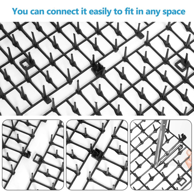 Pomeat 10 PCS Scat Mat for Cats Indoor 16" x 12" with Spikes Sprickle, Digging Deterrent for Dogs, Outdoor for Garden and Fence with 7 Staples - Image 5