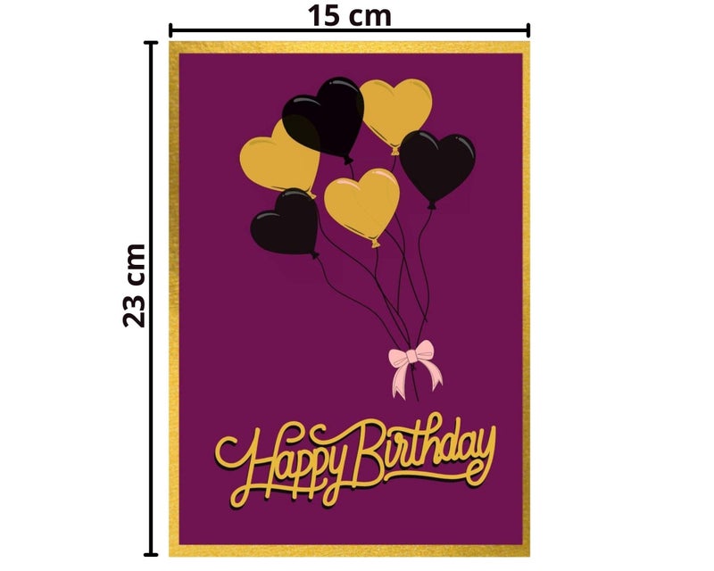 Gaurangi Happy Birthday Greeting Card for Lover - Birthday Greeting Card For Boyfriend - Birthday Gift For Girlfriend/Wife/Husband/Fiance (Set 1 Greeting Card) (BALLOON) - Image 3