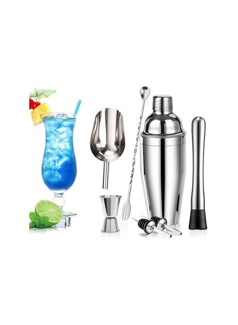 Talivoka Cocktail Shaker Set, 8 Piece Stainless Steel, 750ml Cocktail Set, Stainless Steel Shaker Mixer, Professional Bartender Accessories, for Home and Parties - Image 1