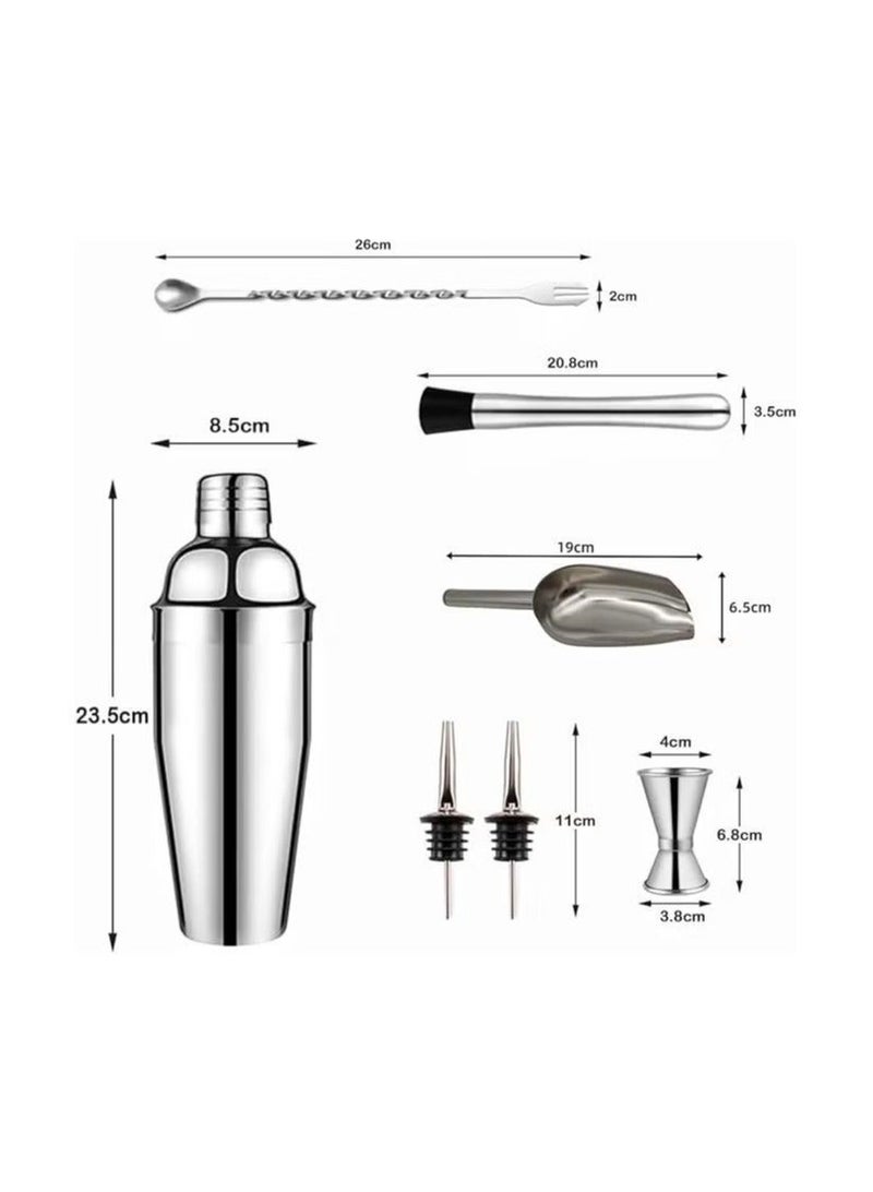 Talivoka Cocktail Shaker Set, 8 Piece Stainless Steel, 750ml Cocktail Set, Stainless Steel Shaker Mixer, Professional Bartender Accessories, for Home and Parties - Image 5