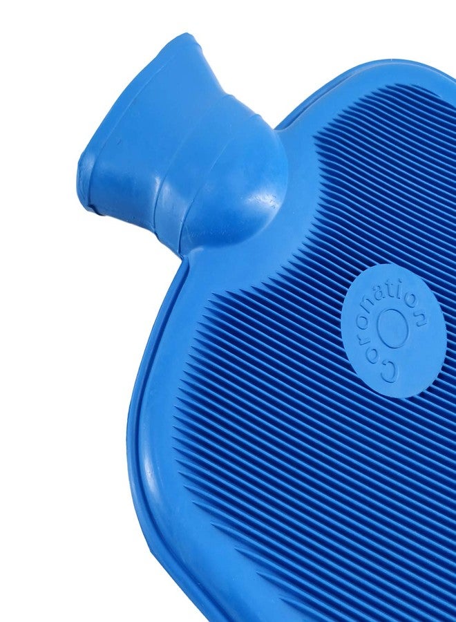 Coronation 1.5 Litres Leakproof Rubber Hot Water Bottle for Pain Relief One Side Ribbed (Backpain, Neckpain, Stomachpain) (Blue) - Image 4
