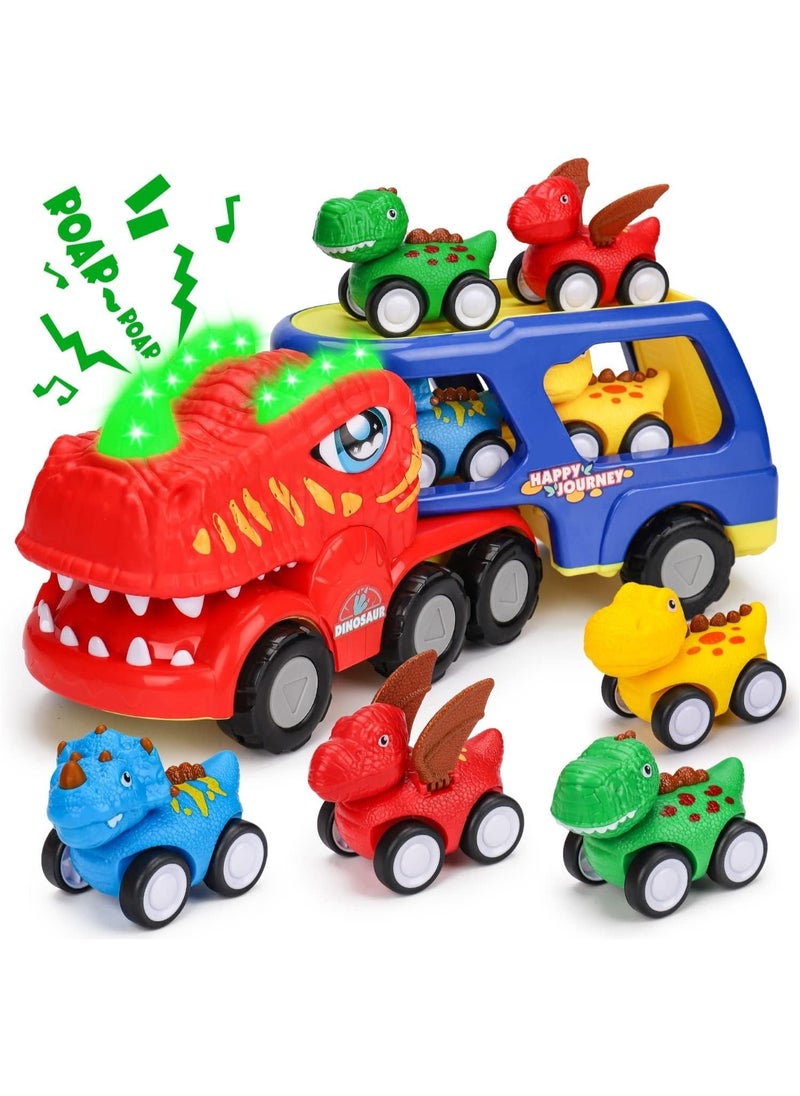 YelaJoy 5 in 1 Dinosaur Transporter, Toddler Car Toys, 1 2 3 4 Years Boy Birthday Gift 1-4 Years Toddler with Dinosaur Sounds and Lights Kids Dinosaur Toys  - Image 5