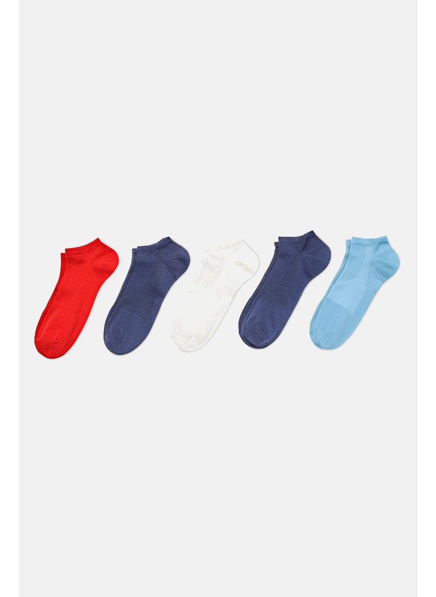 Tchibo - Kids Unisex 5 Pairs Sports Socks, Red Combo - Image 1