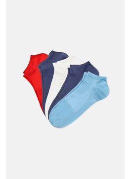 Kids Unisex 5 Pairs Sports Socks, Red Combo