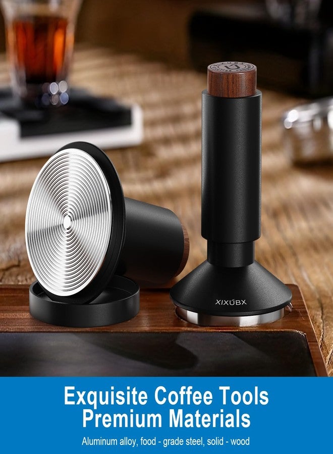 XIXUBX 2-in-1 Espresso Tamper& Magnetic WDT Tool, Barista Cofee Tamper with Spring Loaded, Anodized Aluminum Alloy Handle, Stainless Steel Corrugated Base with Cover for 58.35mm Portafilter Basket - Image 2