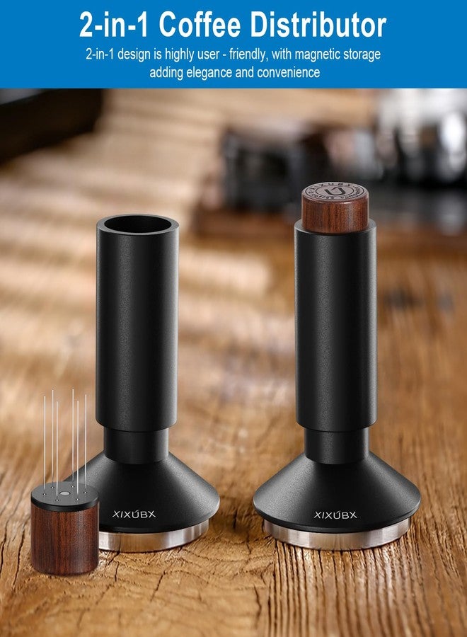 XIXUBX 2-in-1 Espresso Tamper& Magnetic WDT Tool, Barista Cofee Tamper with Spring Loaded, Anodized Aluminum Alloy Handle, Stainless Steel Corrugated Base with Cover for 58.35mm Portafilter Basket - Image 4