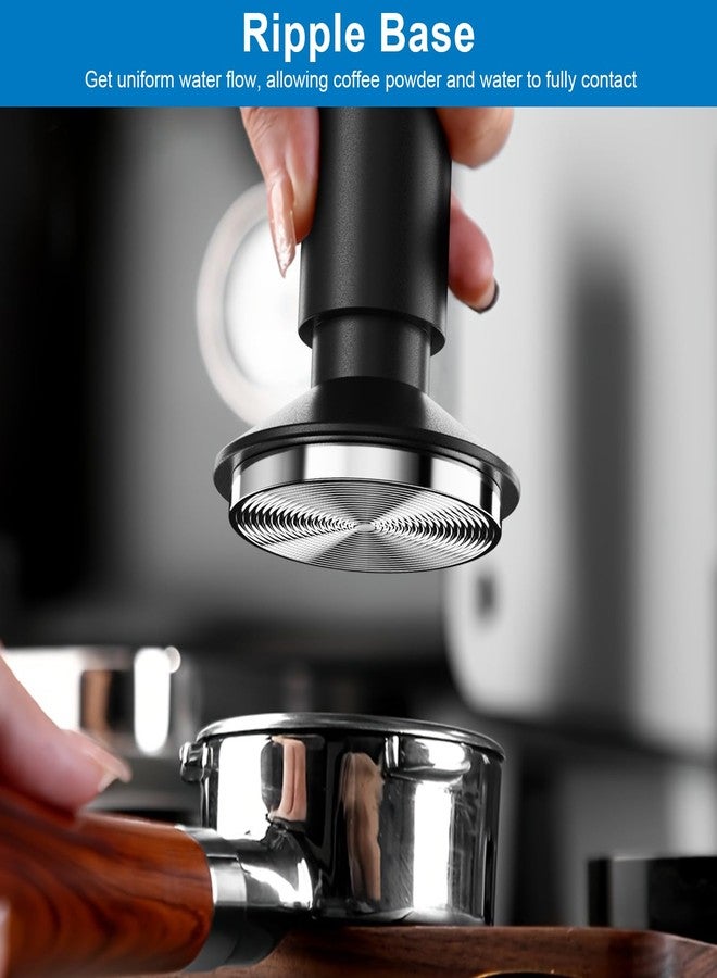 XIXUBX 2-in-1 Espresso Tamper& Magnetic WDT Tool, Barista Cofee Tamper with Spring Loaded, Anodized Aluminum Alloy Handle, Stainless Steel Corrugated Base with Cover for 58.35mm Portafilter Basket - Image 5