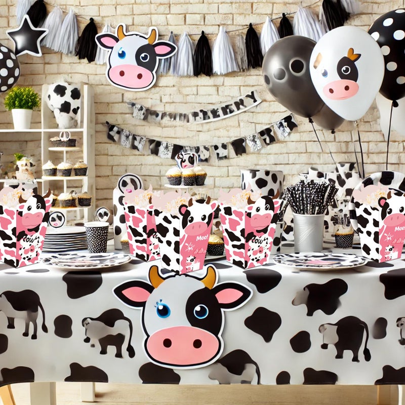 Caoekego 24Pcs Cow Print Popcorn Boxes Snack Treat Boxes Candy Cookie Container for Cow Farm Animals Birthday Party Supplies(5.3 x 2.5 x 1.6inch) - Image 5