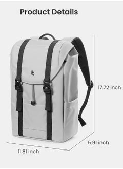 Tomtoc VintPack-TA1 Flap Laptop Backpack, Lightweight, Water-Resistant Travel Casual Daypack, Slim Durable Work-pack Rucksack for 13-16 Inch MacBook Laptop, Large Capacity, Eco-Friendly Backpack 22L  - Image 3