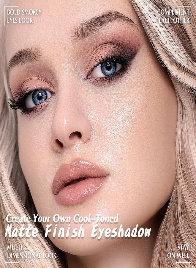 LSxia 5 Colors Matte Eyeshadow Palette with Brush - Neutral Nude Brown Mauve Pink Eye Shadow Palette Makeup, Natural Waterproof Cool-Toned Eyeshadow for Green & Blue & Brown Eyes and Smokey Makeup, 04# - Image 2