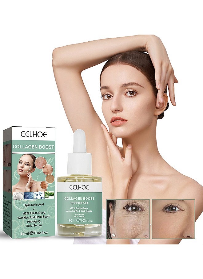 EELHOE - Advanced Collagen Boost Anti Aging Serum, Skincare Glow And Protect Serum, Collagen Boost Anti Aging Serum, Collagen Peptide Serum For Face Wrinkles - Image 1