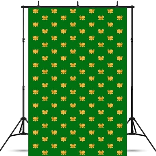 Party Baazaar Green Backdrop Cloth for Decoration | Puja Background Decoration Cloth | Traditional Backdrop (Pack of 1, Multicolor, Size: 8x5 Feet) - Image 2