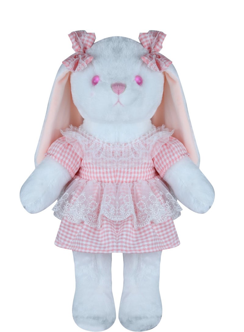 Magnolia A rabbit with distinctive eyes and a suitable gift tie for girls, size 50 cm  - Image 3
