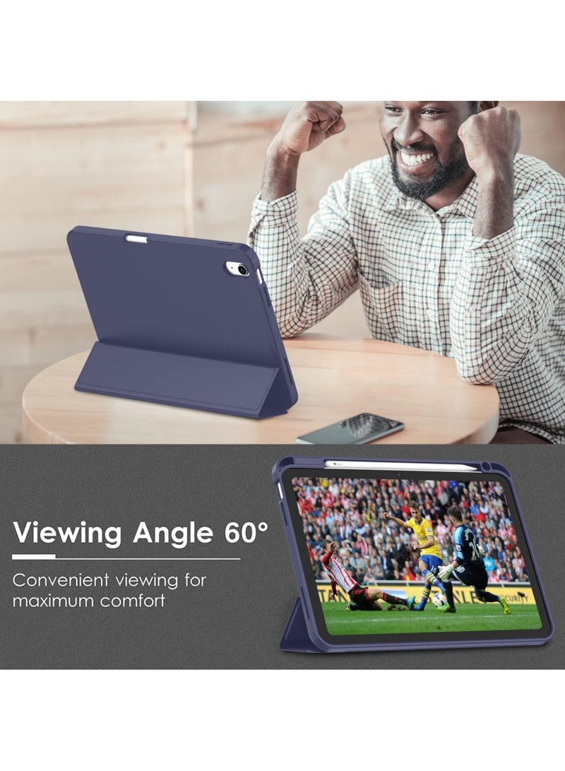 روك بو حافظة لجهاز iPad Air 11 بوصة (M3/M2) 2025/2024، iPad Air 5 10.9 بوصة (2022)/Air 4 10.9 بوصة (2020) مع حامل قلم، غطاء رفيع للكمبيوتر اللوحي مع ظهر ناعم من مادة TPU، غطاء إيقاظ/سكون تلقائي لجهاز Air 6/7 11 بوصة/Air 4/Air 5 10.9 بوصة - Image 5