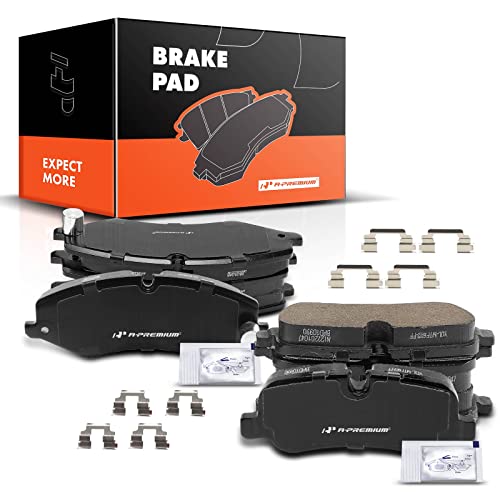 A-Premium Front and Rear Ceramic Disc Brake Pads Set Compatible with Land Rover Range Rover Sport 2010-2013, LR4 2010-2016, 8 Pcs - Image 1