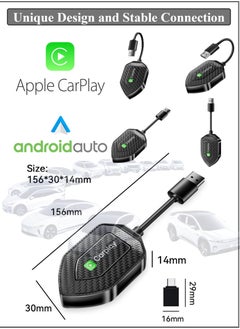 YooA 2-in-1 Smart Car Box | Wireless Carplay & Android Auto Adapter, Car Quick/Fast Connection Universal, for iPhone & Android, Plug & Play, 5GHz WiFi & Bluetooth 5.0, for iOS  & Android ,Wireless Adapter Compatible with Most Car (White&Black)  - Image 3