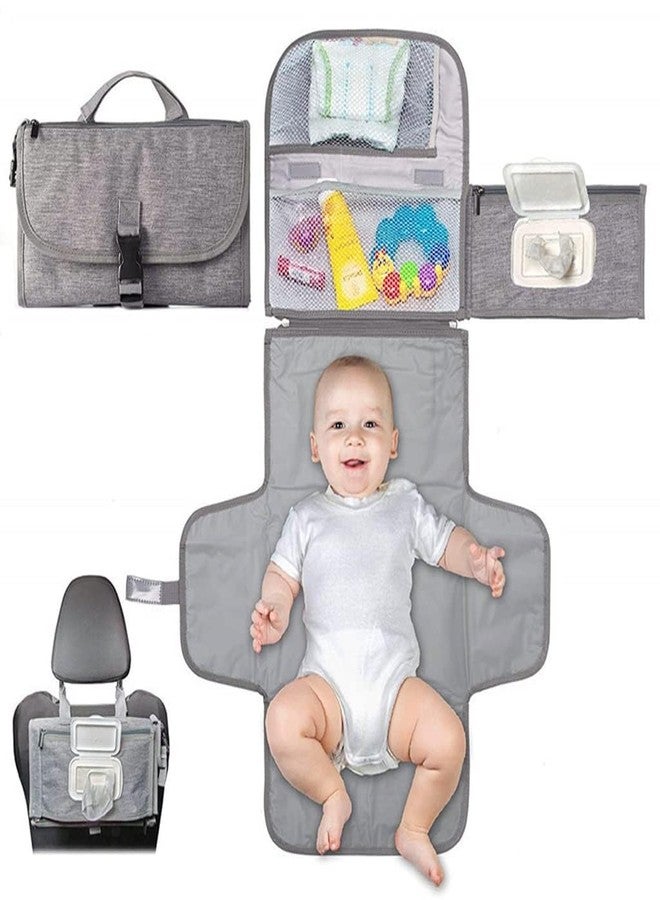 F4FIVE Baby Changing Mat with Organizer Bags, Foldable and Detachable Changing Pad for Baby Diaper Bag, Changing Table Pad. One-Hand Diaper Change Pad. Baby Shower Gifts, Newborn Baby Essentials - Image 1