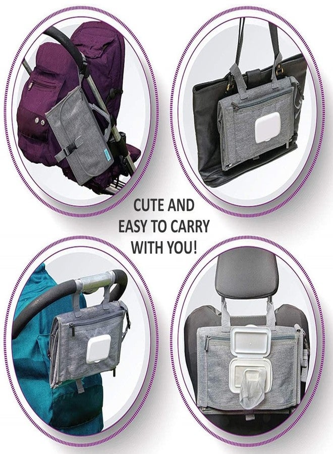 F4FIVE Baby Changing Mat with Organizer Bags, Foldable and Detachable Changing Pad for Baby Diaper Bag, Changing Table Pad. One-Hand Diaper Change Pad. Baby Shower Gifts, Newborn Baby Essentials - Image 5