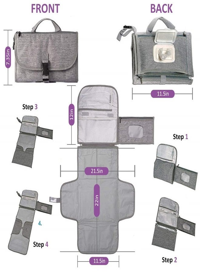 F4FIVE Baby Changing Mat with Organizer Bags, Foldable and Detachable Changing Pad for Baby Diaper Bag, Changing Table Pad. One-Hand Diaper Change Pad. Baby Shower Gifts, Newborn Baby Essentials - Image 4