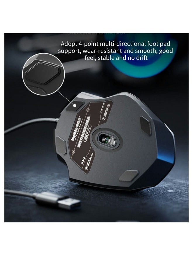 Wired Silent Office And Game Mouse 4-Speed DPI CPI  Adjustment,Ergonomic Optical Portable Mouse For Laptops Android Windows Mac OS, Black