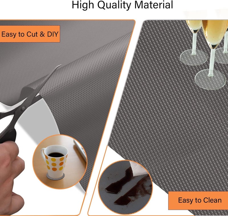 PAGHADI Multipurpose Super Strong EVA AntiSlip Bathroom Kitchen Cabinet Drawer Shelf Mat Liner Sheets Roll Fridge Mat Table Mat for Kitchen Items 45X300 Cm Grey - Image 5