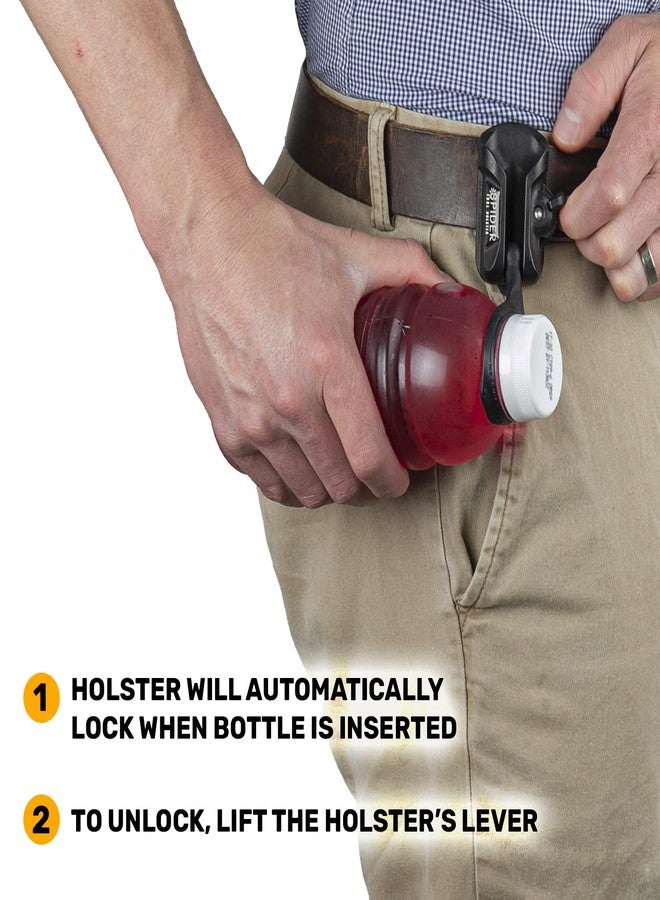 سبايدر حافظة أدوات العنكبوت - مجموعة حافظة الزجاجات - (1) مشبك حزام سريع السحب ذاتي القفل + (1) مقبض زجاجة مياه قابل للتمدد + (1) علامة لاصقة قابلة للتقشير واللصق للأكواب والأكواب - Image 4