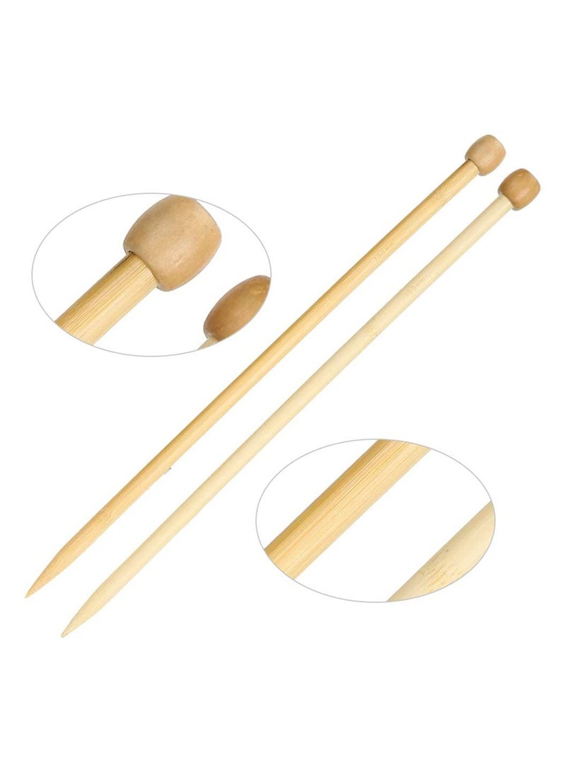 SYOSI Knitting Needles, Portable Single Point Knitting Tools 2Pcs Sewing Needles Weaving Needle, Wooden for Scarf DIY 10MM  - Image 3