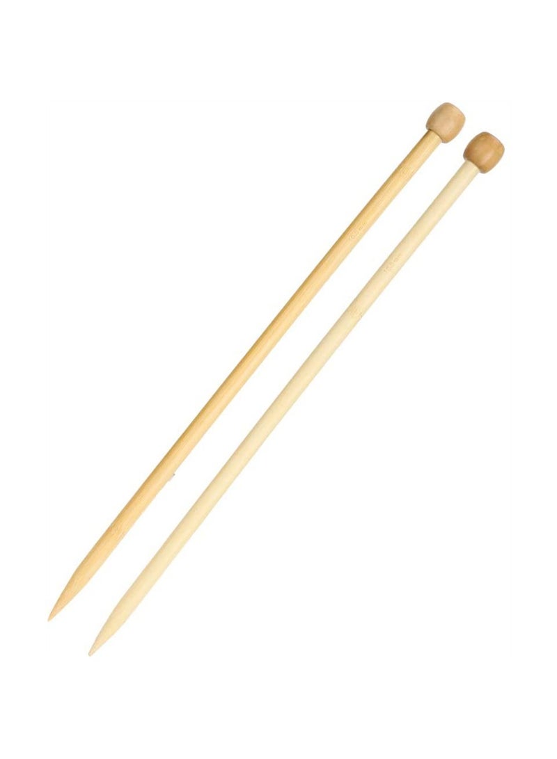 SYOSI Knitting Needles, Portable Single Point Knitting Tools 2Pcs Sewing Needles Weaving Needle, Wooden for Scarf DIY 10MM  - Image 2