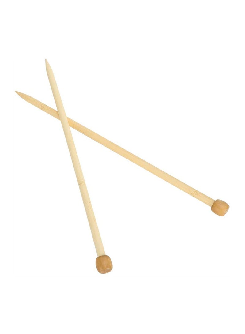 SYOSI Knitting Needles, Portable Single Point Knitting Tools 2Pcs Sewing Needles Weaving Needle, Wooden for Scarf DIY 10MM  - Image 4