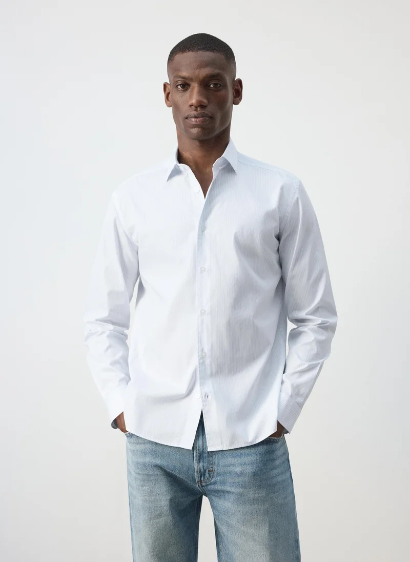 مانجو مان 100% Cotton Regular Fit Striped Shirt