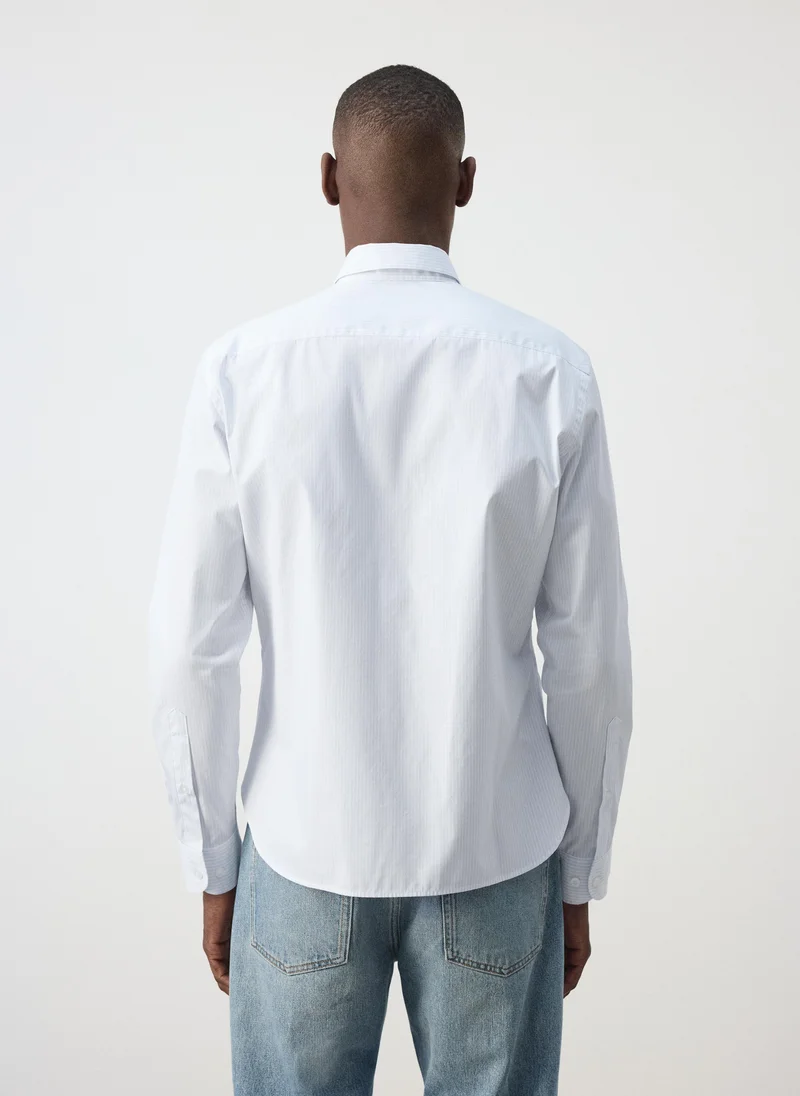 مانجو مان 100% Cotton Regular Fit Striped Shirt