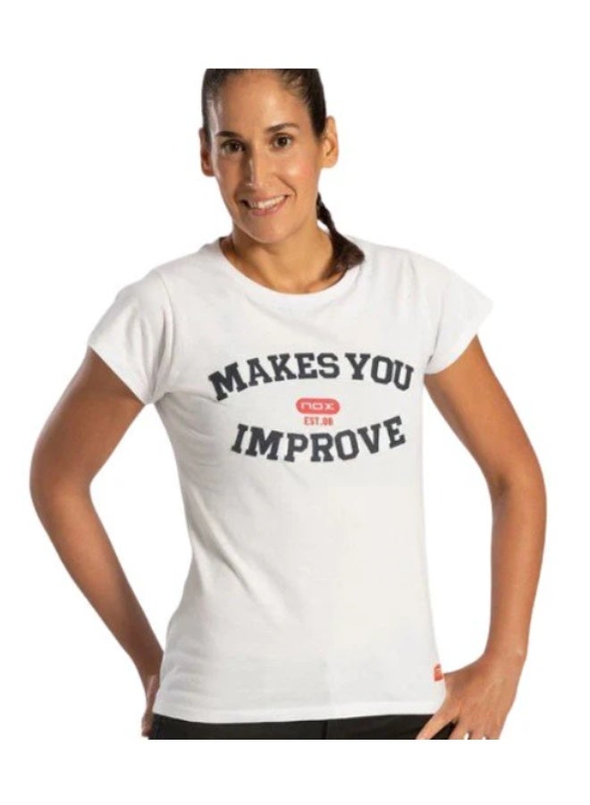 Camiseta Basic Nox Blanca Letras Az Mujer