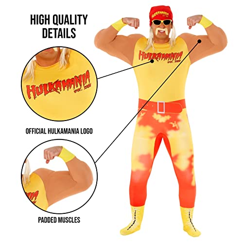 Morph Hulk Hogan Costume, WWE Costume, Hulk Hogan Wrestling Adult Outfit, WWE Wrestling Halloween Outfit with Accessories, Large - Image 4