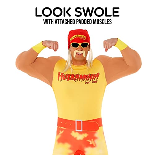 Morph Hulk Hogan Costume, WWE Costume, Hulk Hogan Wrestling Adult Outfit, WWE Wrestling Halloween Outfit with Accessories, Large - Image 2