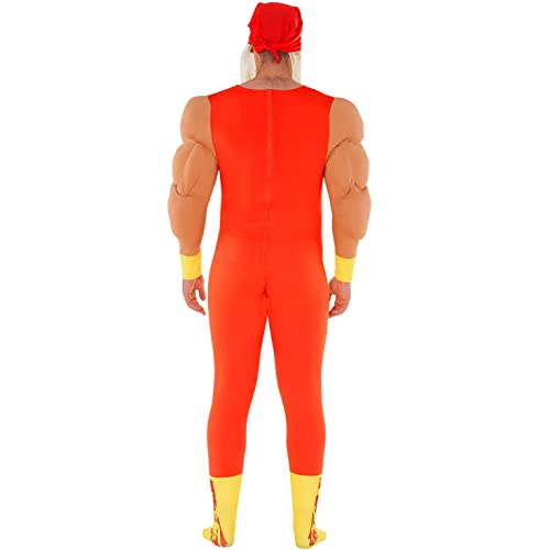 Morph Hulk Hogan Costume, WWE Costume, Hulk Hogan Wrestling Adult Outfit, WWE Wrestling Halloween Outfit with Accessories, Large - Image 5