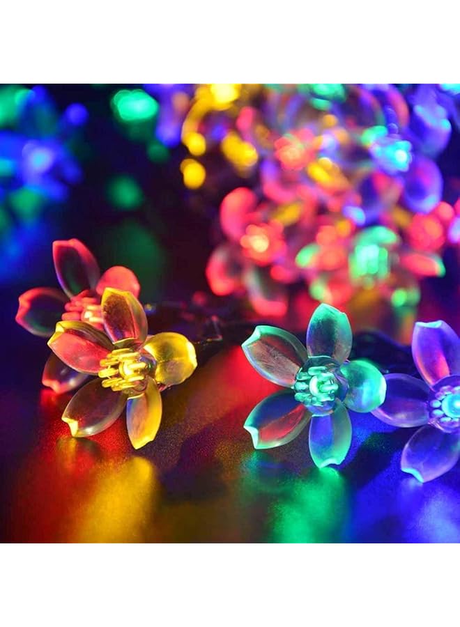 erorex Cherry Blossom Solar String Lights 7M 50 Led Waterproof Outdoor Decoration Lighting For Indoor Outdoor Patio Lawn Garden And Holiday Festivals Multi Color - Image 3