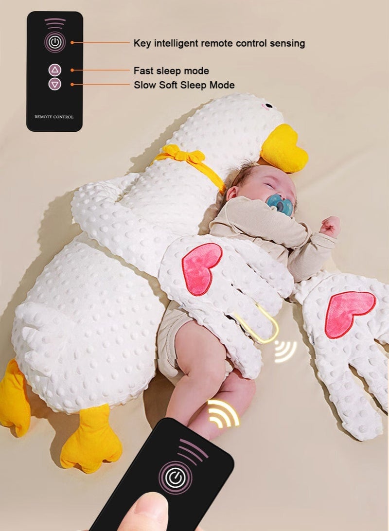 أسيف دمية تهدئة نوم الطفل مع راحة يد مهدئة أوتوماتيكية، وسادة تحفيز لحديثي الولادة، مهدئ نوم الطفل، وسادة رعاية النوم للطفل مع جهاز تحكم عن بعد، وسادة تصريف للرضيع لمنع الارتعاش، بتصميم على شكل زرافة لطيف. - Image 2