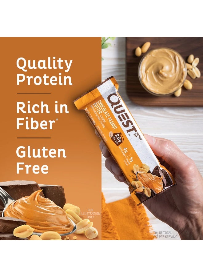 Quest Nutrition Quest Chocolate Peanut Butter Protein Bar - 20g Protein, Low Carb, Gluten Free - Box of 12 (60g Each) - Image 5