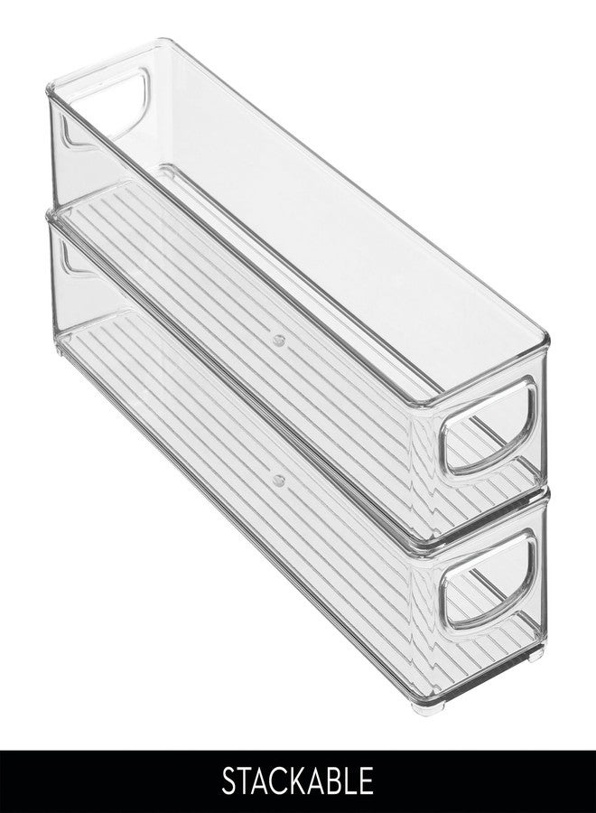 إنترديزاين صناديق تخزين بلاستيكية قابلة للتكديس من iDesign بمقابض - صناديق تخزين لتنظيم المطبخ - مجموعة من 4 قطع - شفافة - Image 5