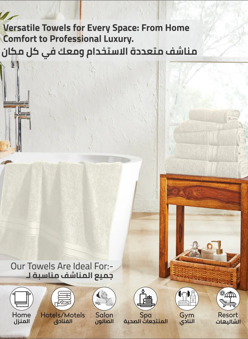Donetella Premium 100 % Combed Cotton 1-Pcs Bath Sheet (85 X 172 CM) 600 GSM Large Towel, Highly Absorbent, Quick Dry,Best Towel for Bathroom, Spa And Hotel,Ivory