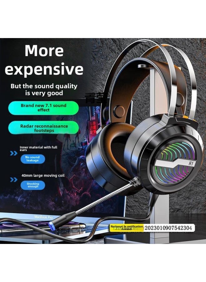 Generic - Headset Wired Electric Desktop Notebook With Special Head-mounted Game Noise Reduction Microphone Headset Competition Computer Microphone-Colour:Black? Lightning Apple Connector [apple Mobile Phone Ipad Tablet Flat Mouth Qingying Qingying Cover - Image 1
