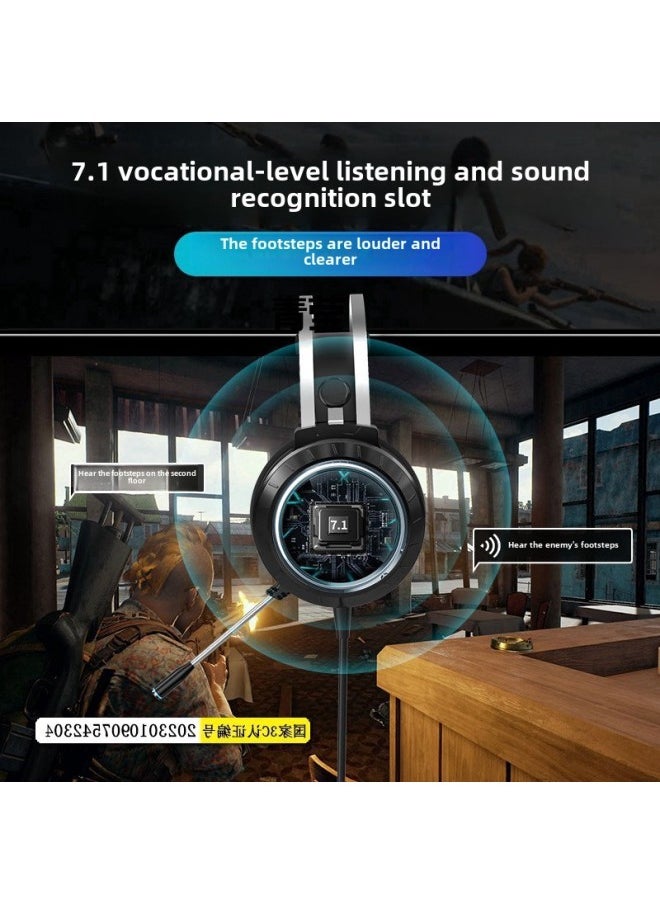 Generic - Headset Wired Electric Desktop Notebook With Special Head-mounted Game Noise Reduction Microphone Headset Competition Computer Microphone-Colour:Black? Lightning Apple Connector [apple Mobile Phone Ipad Tablet Flat Mouth Qingying Qingying Cover - Image 1