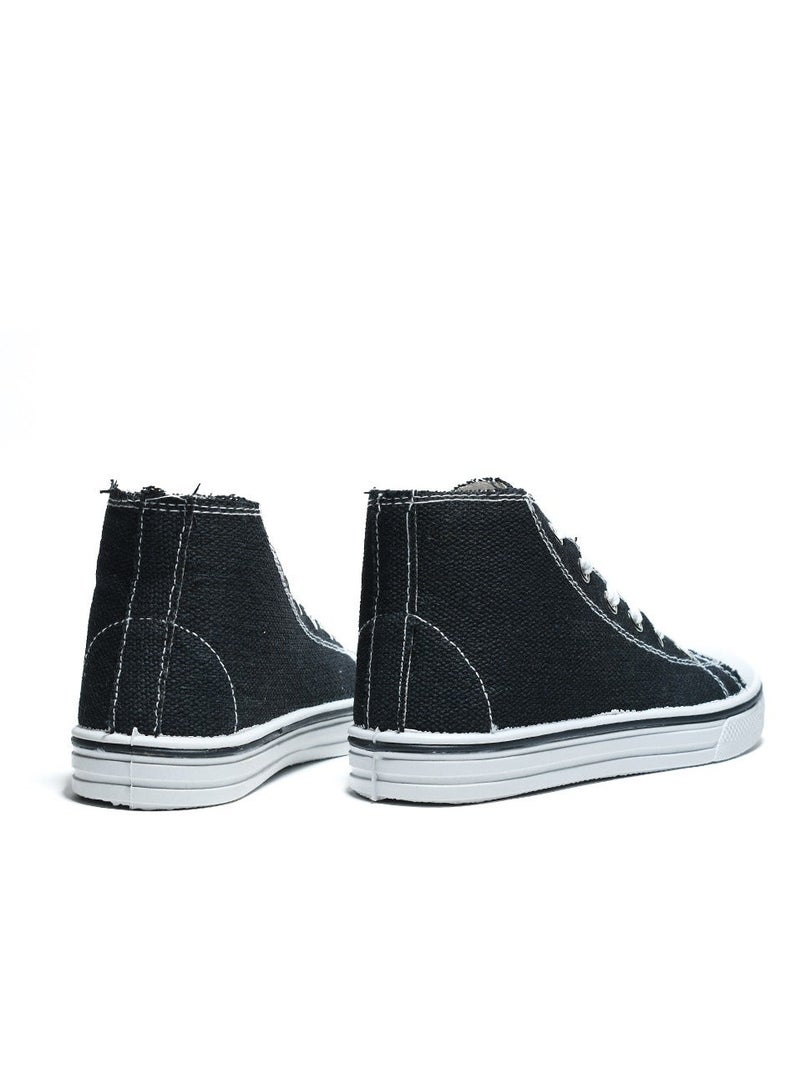 Desert Basic Lace-Up Knit Flat Sneakers For Kids - Image 4