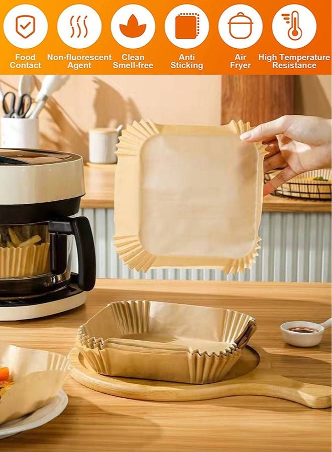 50-Piece Air Fryer Square Paper Liners Disposable 6.2 inch - Image 4