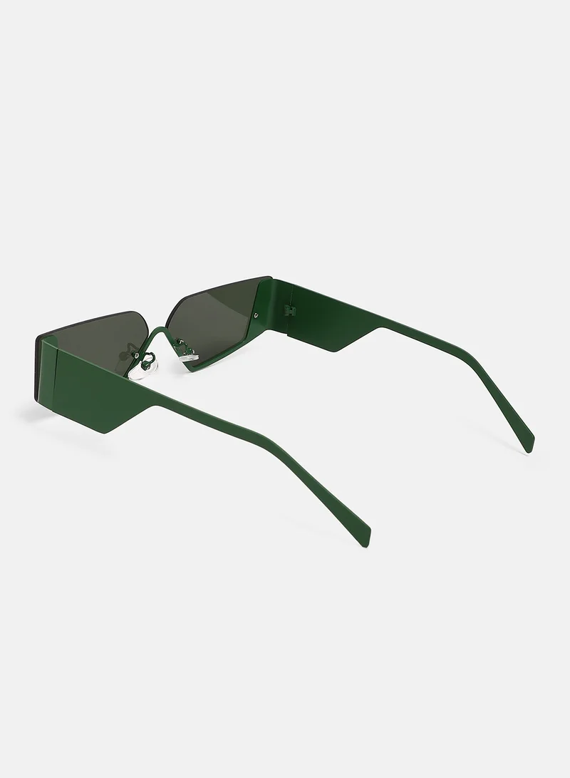 Haute Sauce Women's The Electra Shield Sunglass - Jungle Green